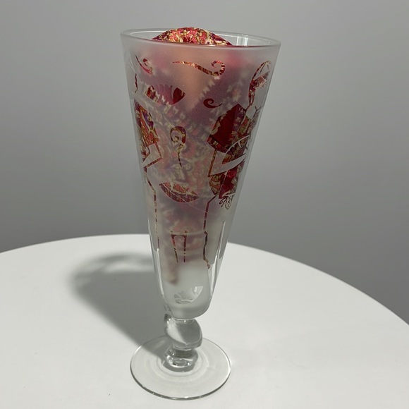 Football Player Pilsner Beer Frosted Stem Glass Libbey Vintage 1990s - Picture 5 of 11